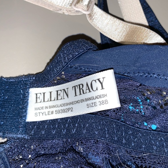 🦋 ELLEN TRACY T-Shirt Bras (Navy and Beige) NWT 38B - Picture 7 of 15